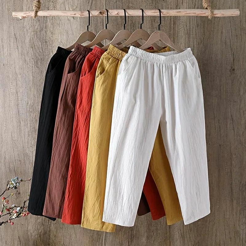 Celana Katun Linen 7/8 Korean Style Corapants