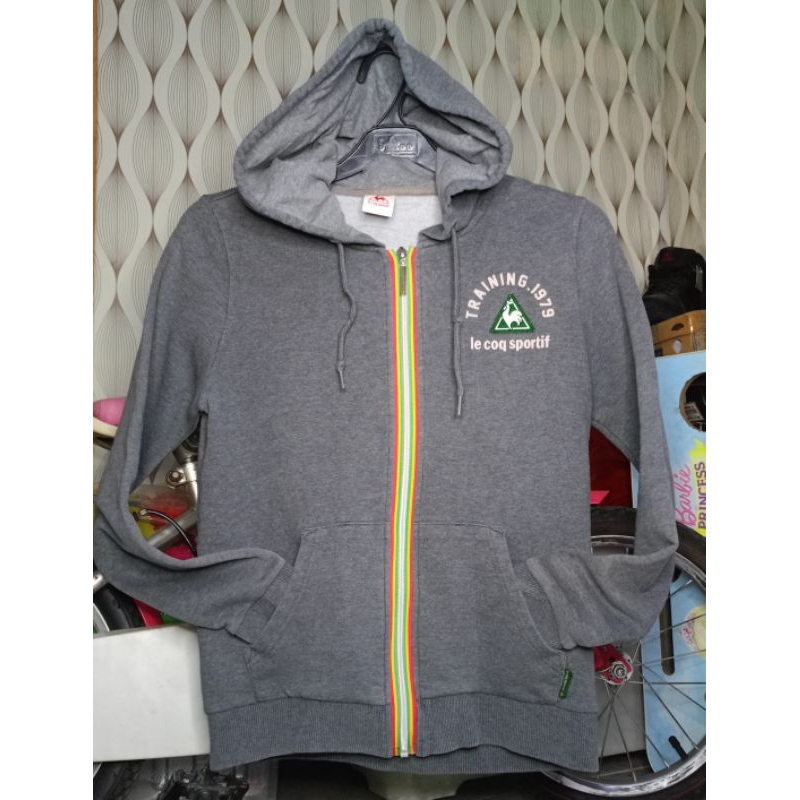 Sweater Hoodie Zipper Remaja Unisex Le Coq Sportif