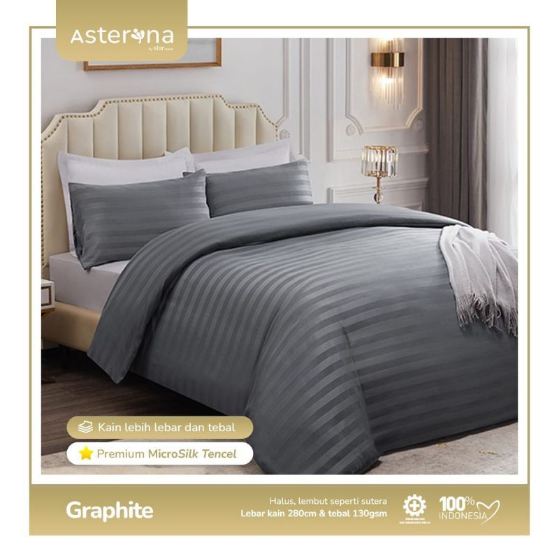Sprei Set Microtencel Salur Graphite