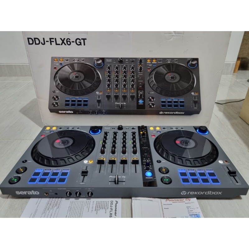 Alat DJ Pioneer DDJ FLX6 GT Fullset Garansi FEB 2024, Manual Book & Box Pioner CDJ FLX 6 GT Rekordbo