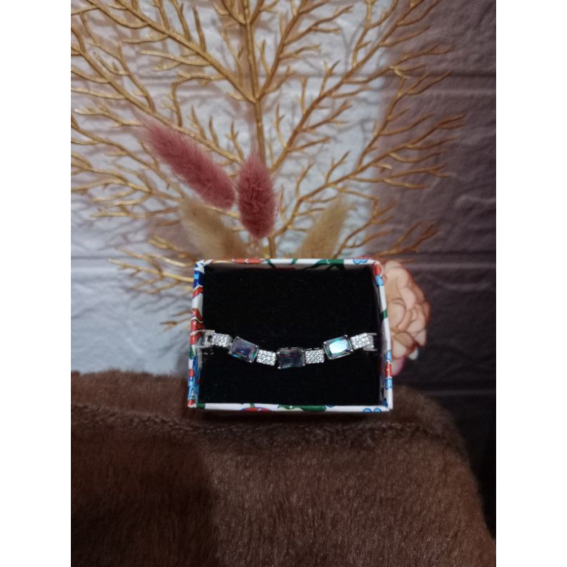 Gelang Silver 925 Mystic Topaz Turki🇹🇷