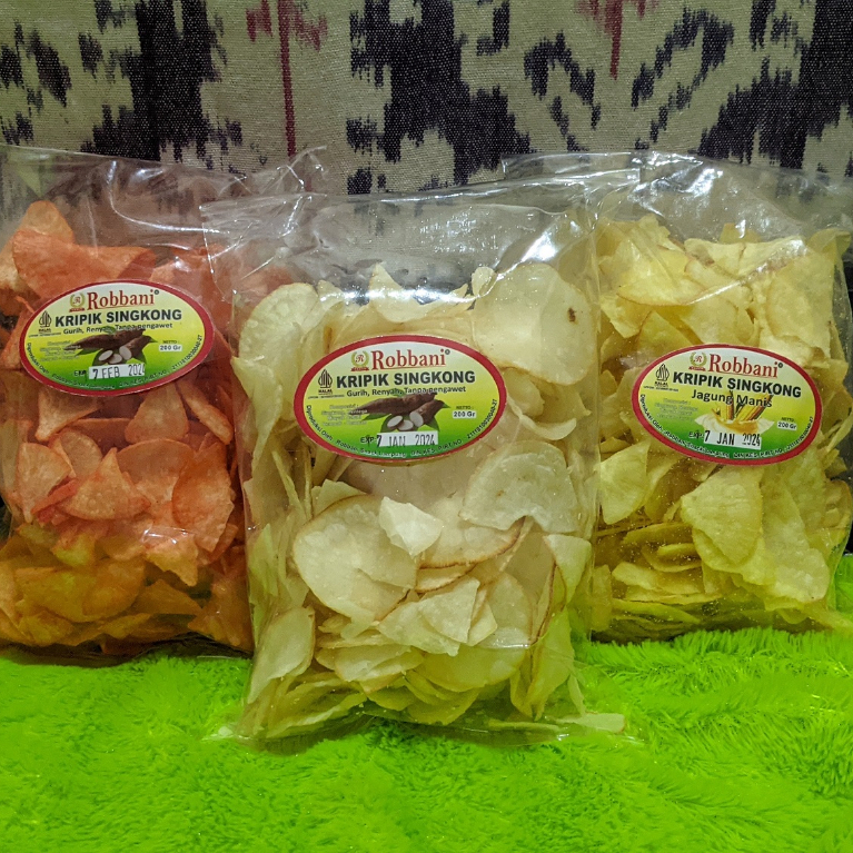 

Keripik Singkong Robbani Snack 200 gram Oleh-oleh Khas Lampung Cemilan Keluarga Sehat Jajanan Tradisional Rasa Balado Jagung Manis Original Renyah Tanpa Bahan Pengawet