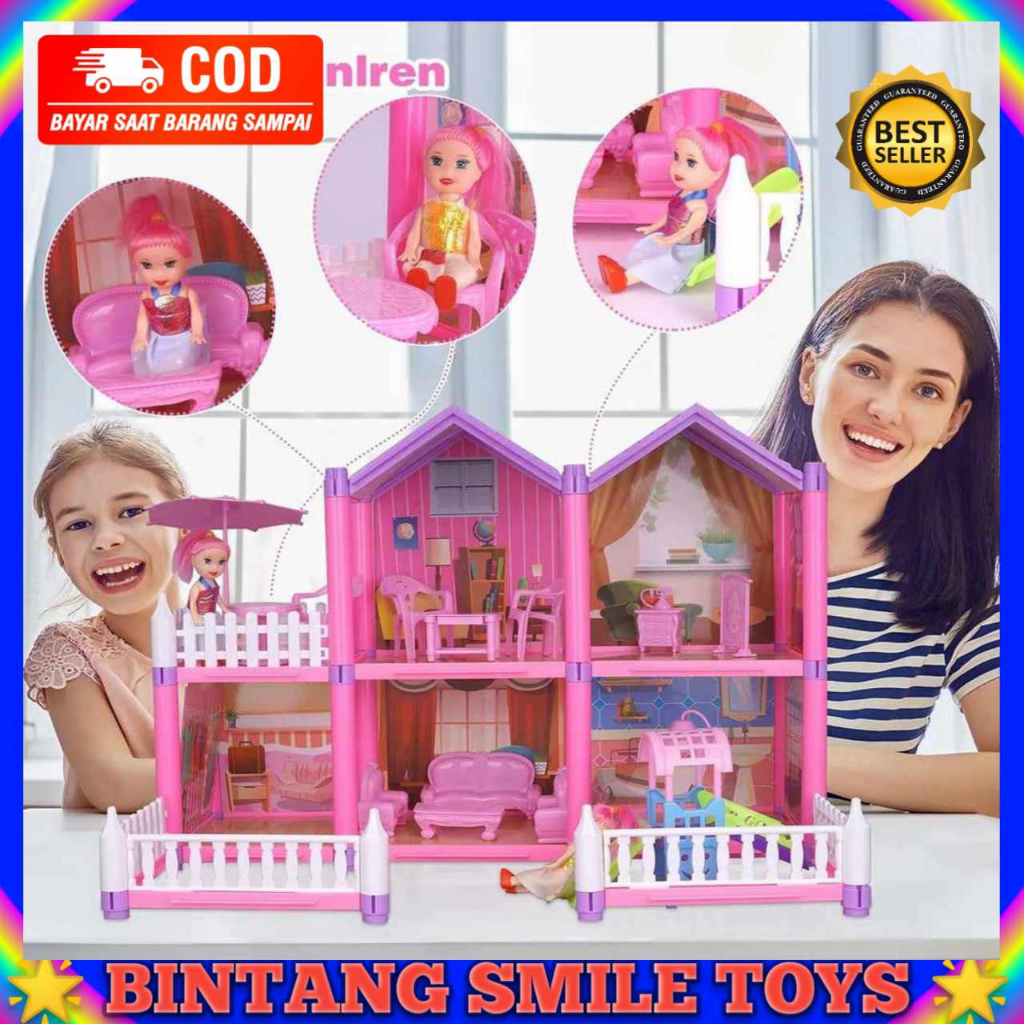 MAINAN ANAK RUMAH RUMAHAN BONEKA CANTIK DREAM HOUSE KECIL BESAR / MAINAN MERAKIT RUMAH BONEKA