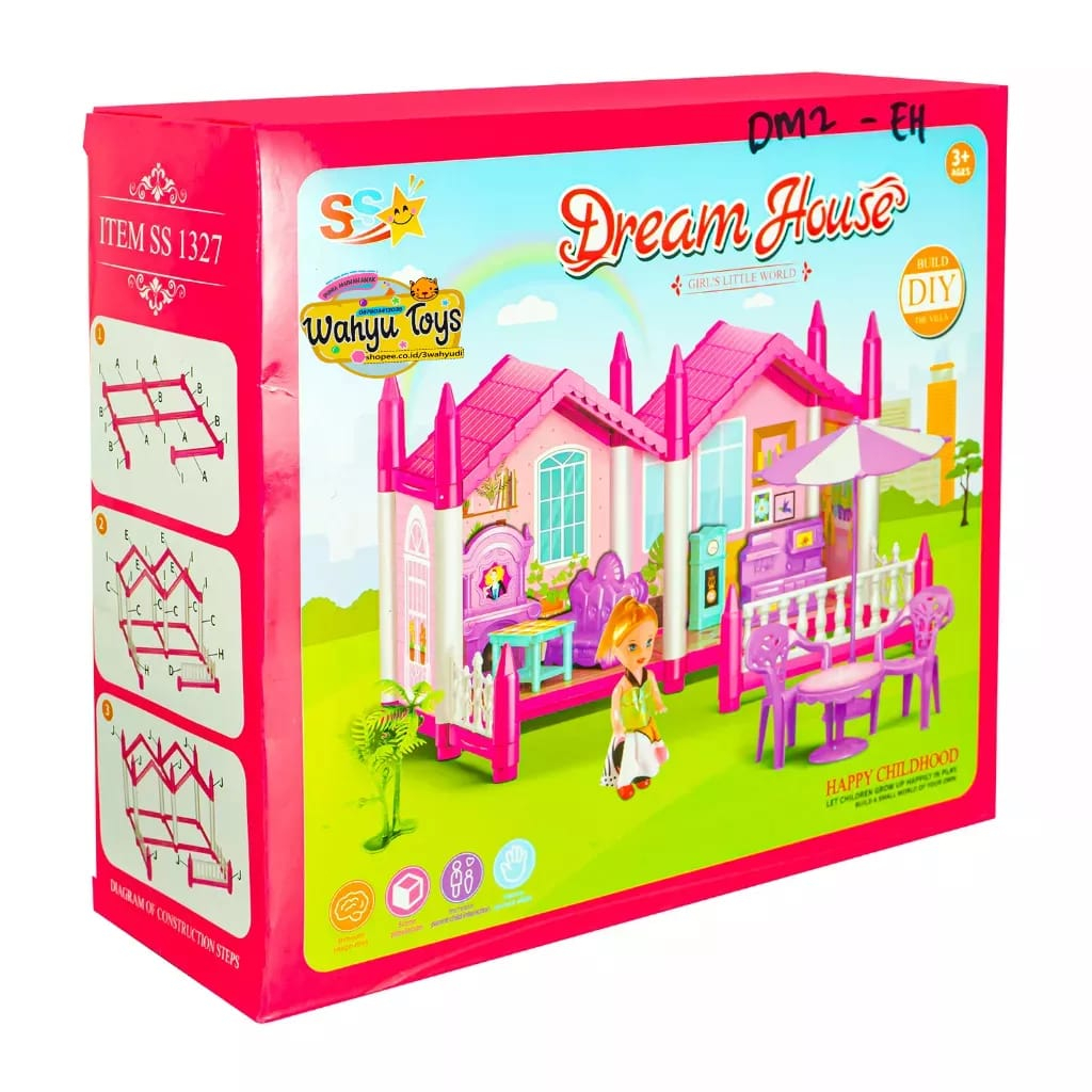 Mainan Anak Rumah Rumahan Boneka Cantik Dream House Kecil Besar / Mainan Merakit Rumah Boneka