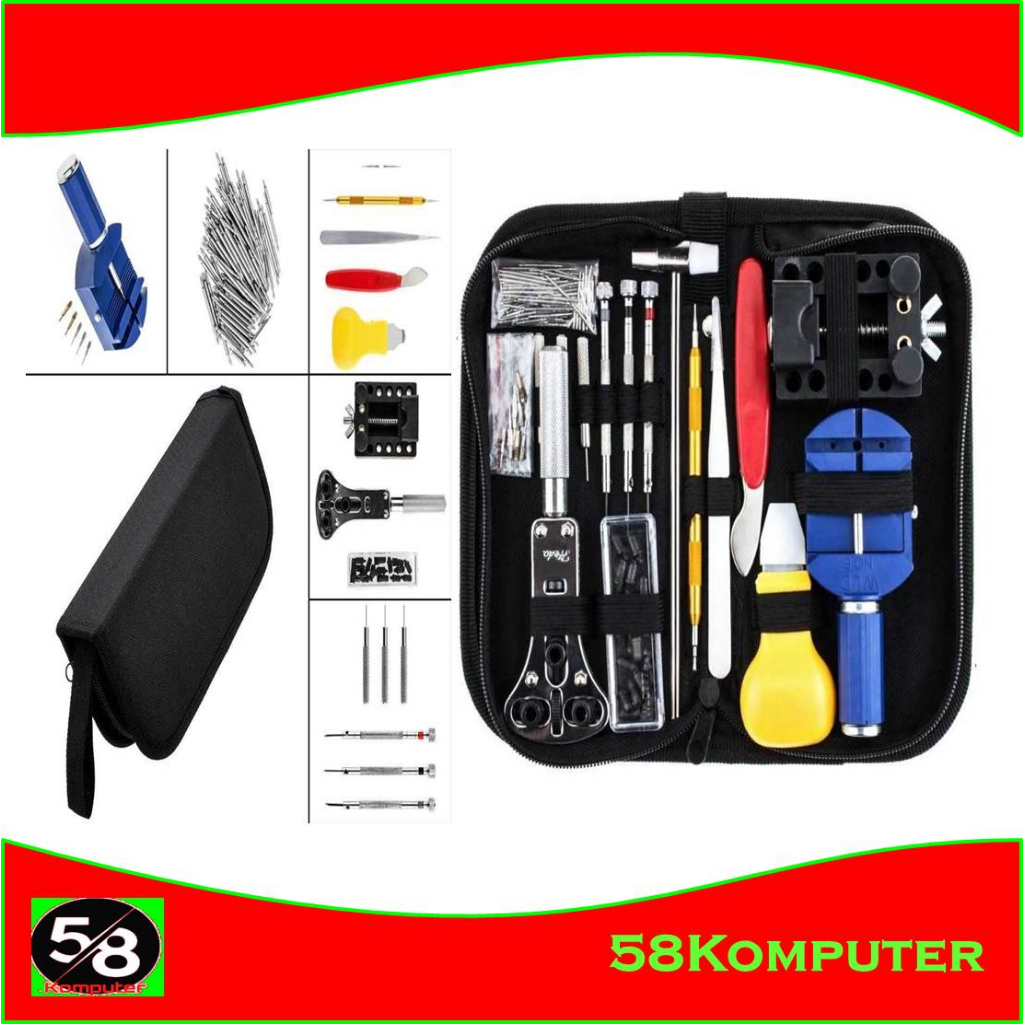 Peralatan Reparasi Jam Tangan Repair Tool Kit Set Alat Servis Jam Tangan Paket Terlengkap Watch Repa