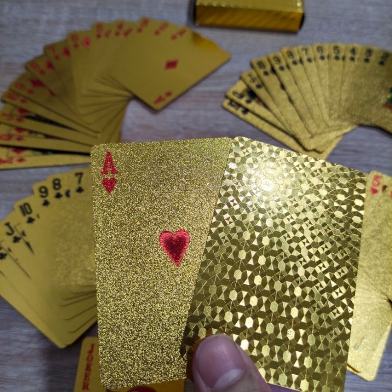 Kartu Remi Poker Gold Foil Kartu Remi Emas Silver Anti Air