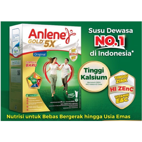 

ANLENE GOLD 5X SUSU BUBUK DEWASA 240GR | SUSU NUTRISI TINGGI KALSIUM UNTUK TULANG, SENDI DAN OTOT