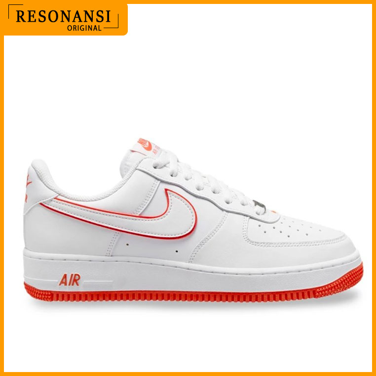 SEPATU PRIA TERBARU NIKE ORIGINAL SNEAKERS AIR FORCE 1 '07 PUTIH-MERAH