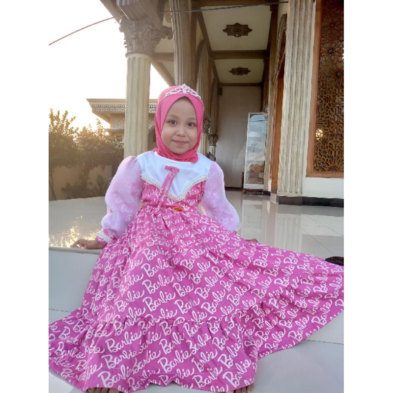 gamis Barbie mewah/gamis anak rok super mayung