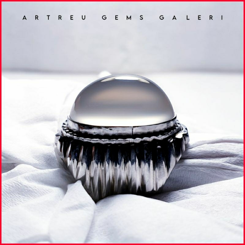 Batu Anggur Way Kanan ( White ) | COD Bisa | Cincin Batu Akik Ring 5 - 10