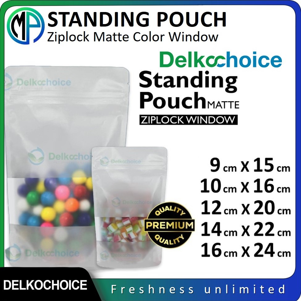 Standing Pouch Matte Doff Window Ziplock PUTIH (WHITE) / Plastik Klip Kemasan Makanan Harga Satuan