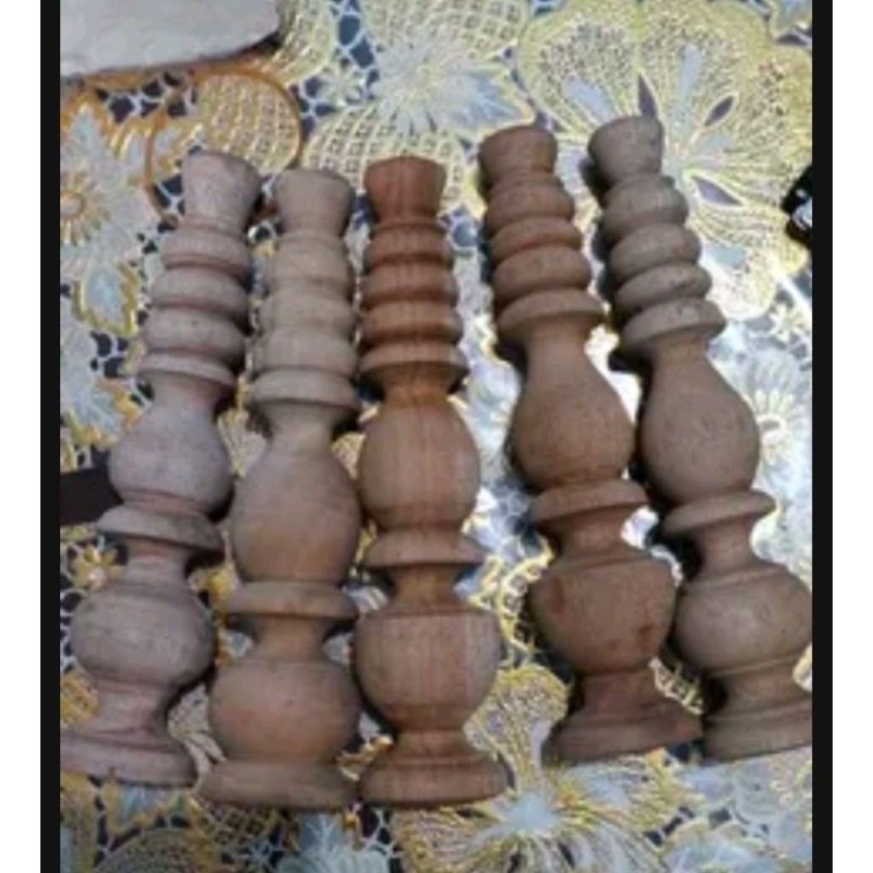 pion kayu variasi bubut custom sangkar burung kecil
