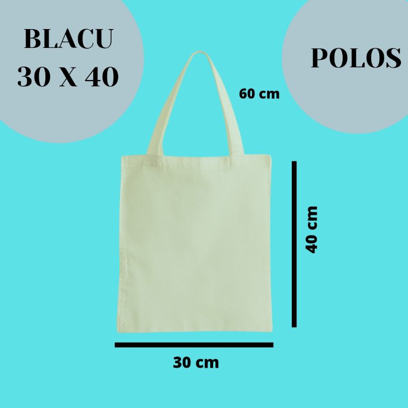 TOTEBAG BLACU POLOS UKURAN 30x40