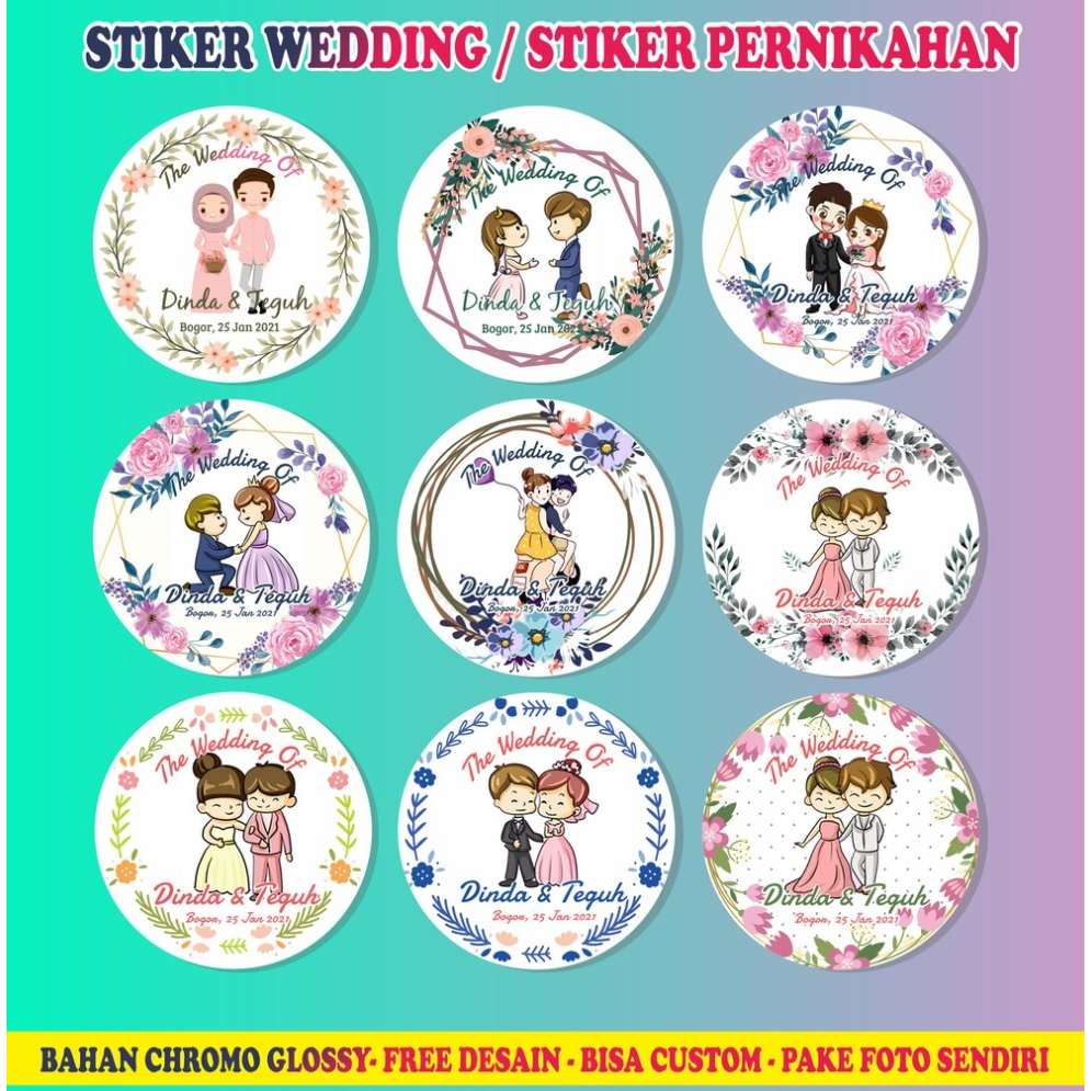 

STIKER WEDDING PERNIKAHAN CUSTOM I SOUVENIR I STIKER THANKS I MAKANAN I BOX DLL CUSTOM FREE DESAIN