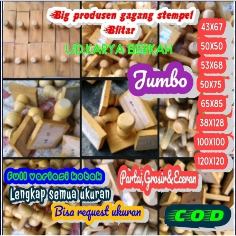 

gagang stempel ukuran jumbo untuk gelas cup,tas plastik, kardus dll