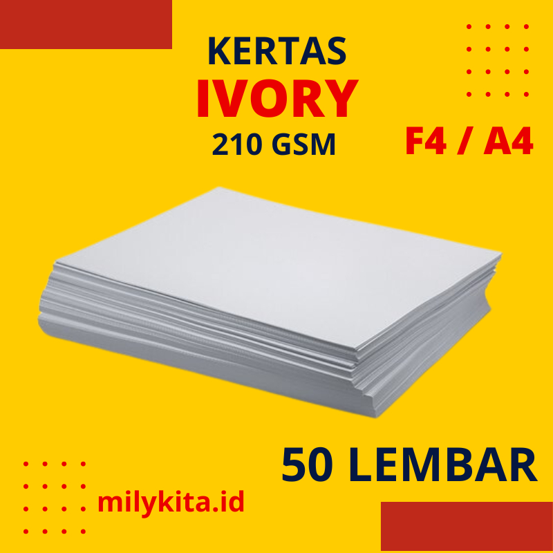 

50 Lembar Kertas Ivory F4 & A4 Gramasi Tebal 210 Gsm