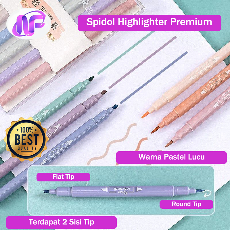 

Stabilo Pastel Set Spidol Highlighter Lucu 2 Sisi Tip Roud Dan Flat