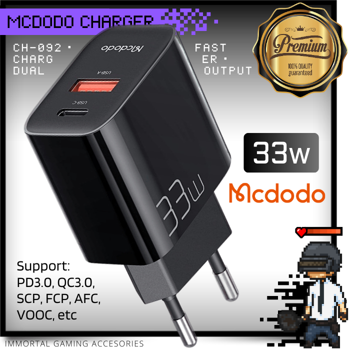 [IM] Mcdodo Adaptor Charger 33W Dual Output Fast Charging untuk Power Daya Smartphone HP Android Iph