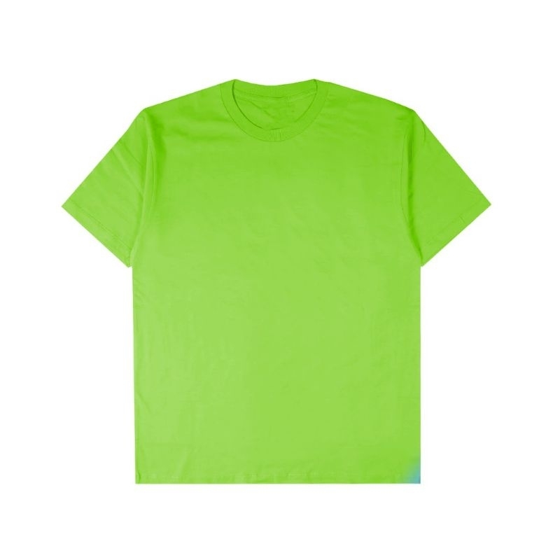 NHD - Kaos Polos Hijau Stabilo Unisex Cotton Combed 24s