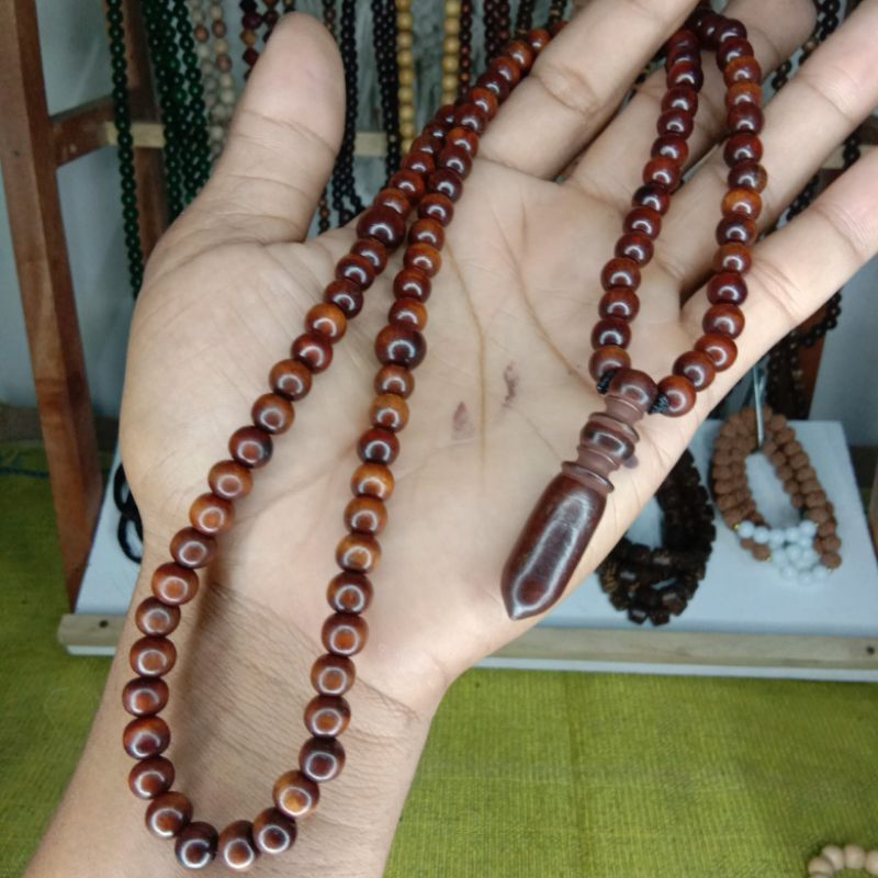 Kalung tasbih kayu stigi 7mm