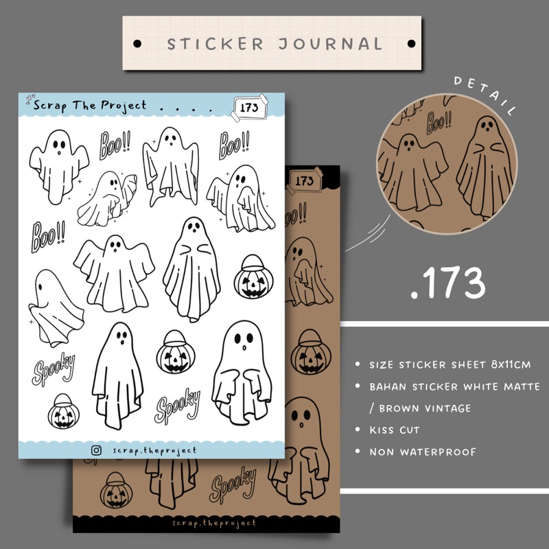 

STICKER PLANNER JOURNAL / GHOST STICKER / STP - 173