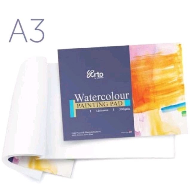 

Arto A3 Watercolour Paper Pad / 12 Sheets / 200 Gsm / Cotton / Cold Pressed