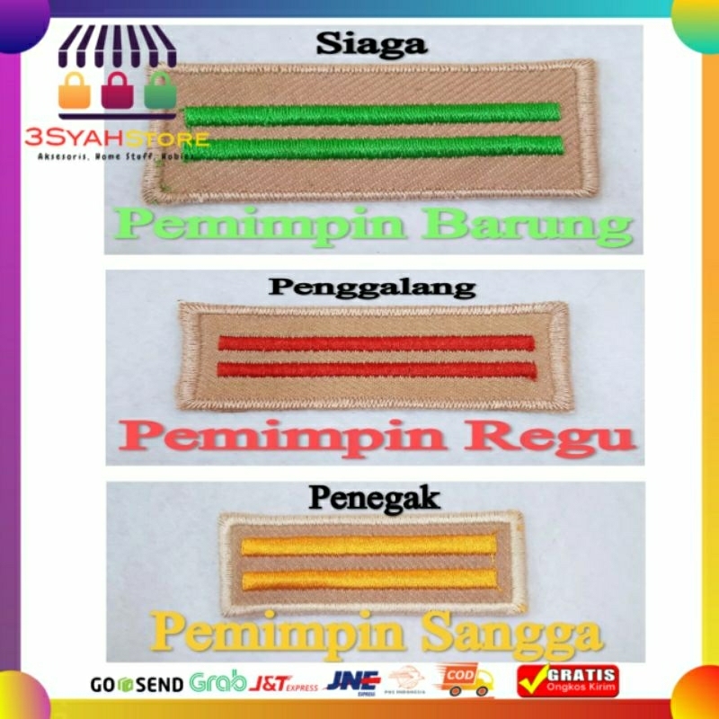 BadgeTanda Jabatan Pramuka Pimpinan Barung Regu Sangga 2 Strip