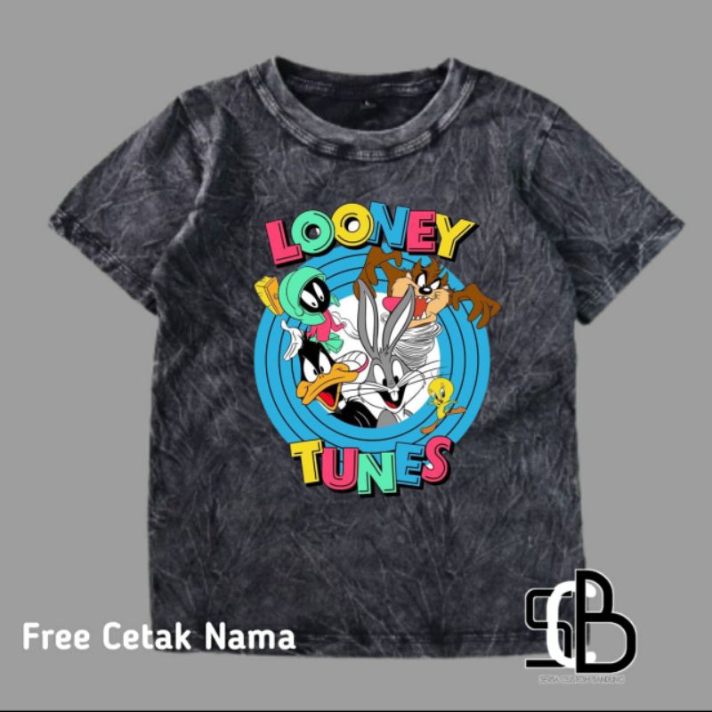 Kaos Washed Anak Loney Tunes free Nama