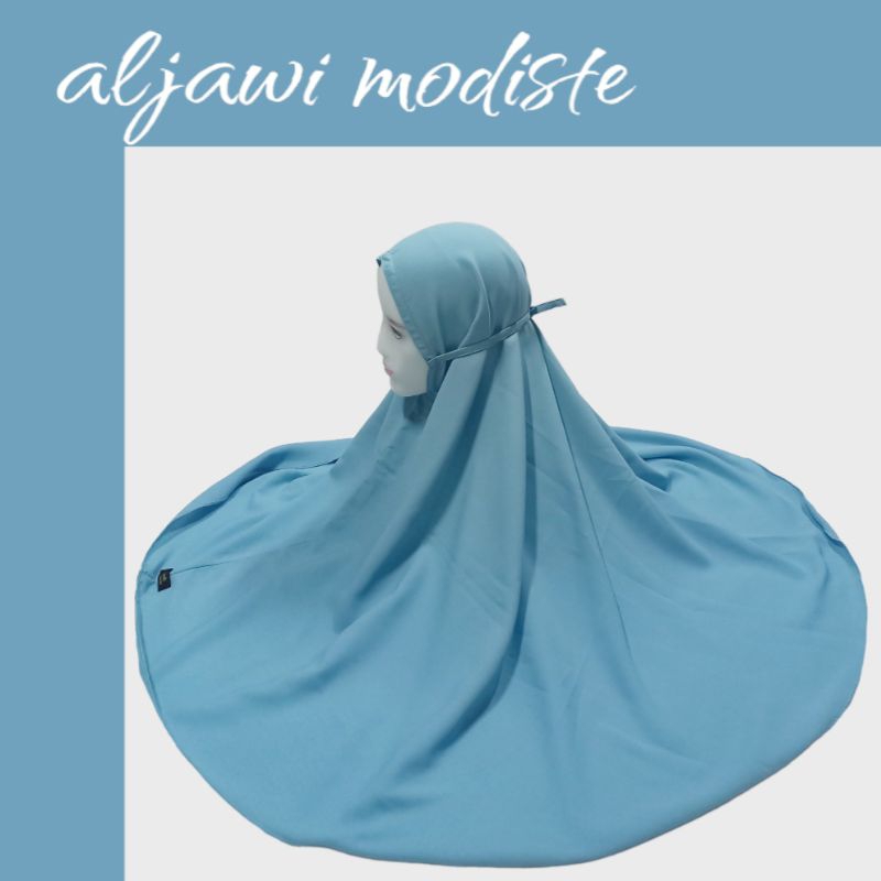 Khimar Bergo Maryam Wollycrepe - BIRU WARDAH 2
