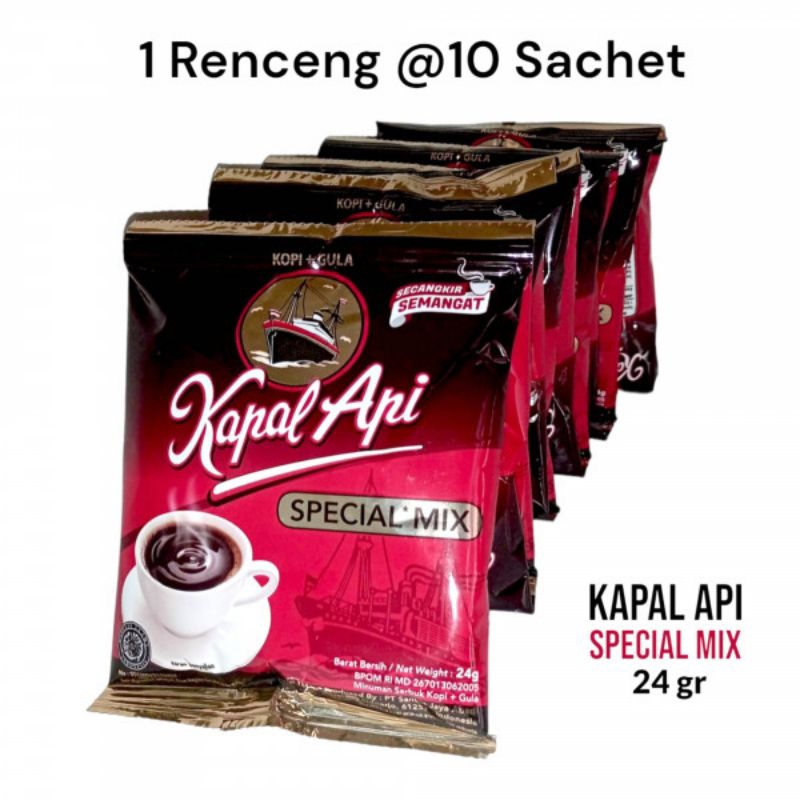 

kapal api special mix 1 renceng isi 10 sachet 24gr