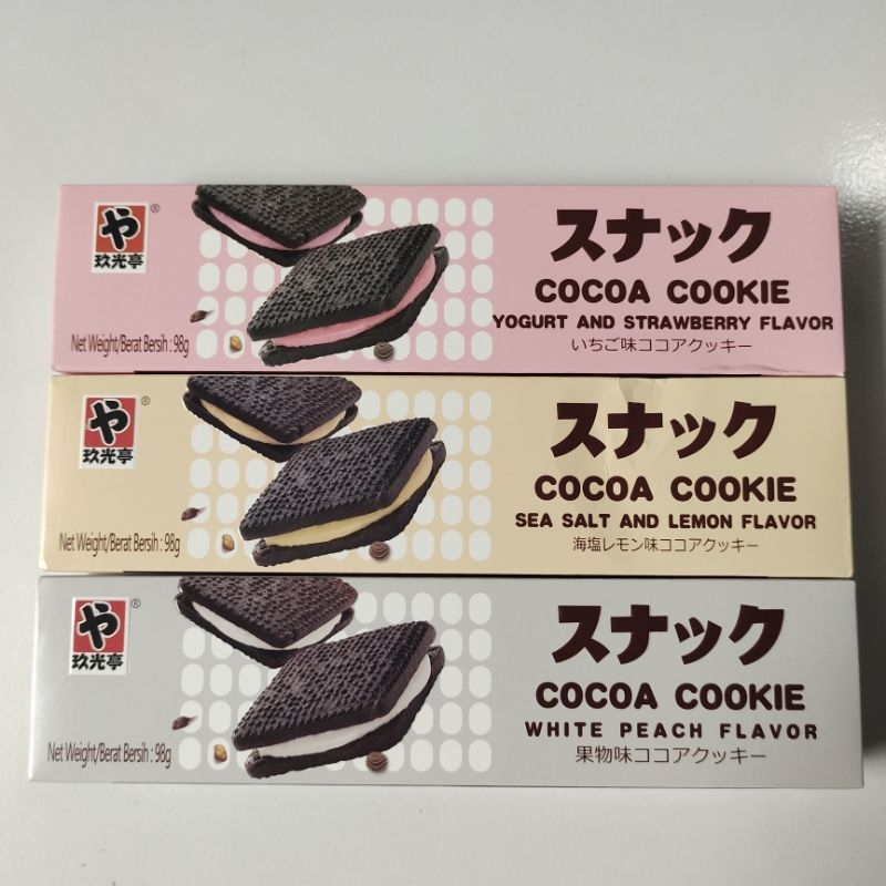 

[Snack Import] Cocoa Cookie isi Matcha/Sea salt&lemon/White peach/Yoghurt&strawberry