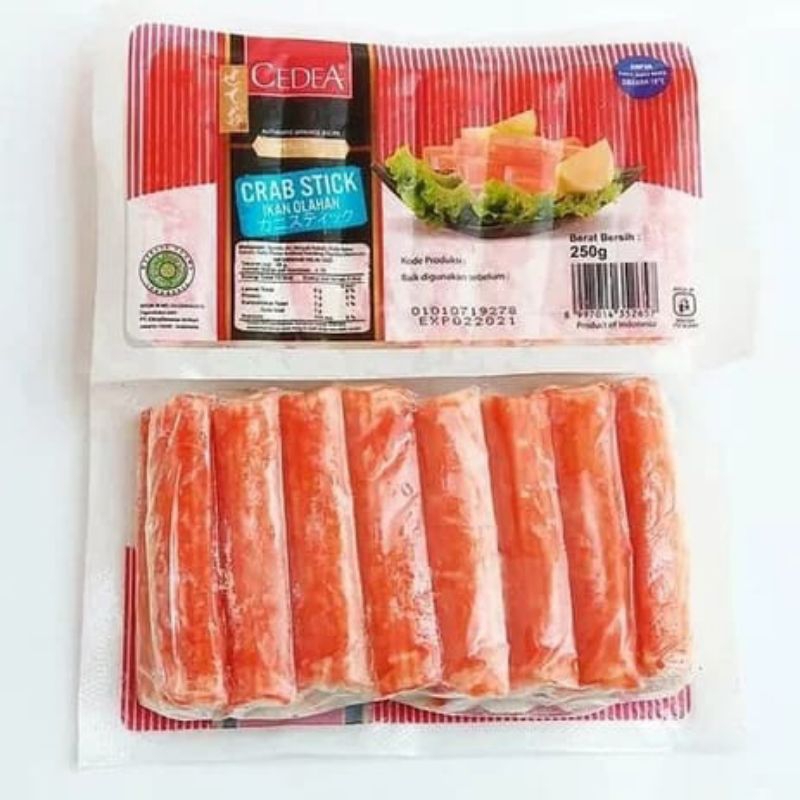 

CEDEA CRAB STIK 250gr / CEDEA CRAB STIK FROZEN MURAH ENAK / OLAHAN IKAN ENAK / STIK KEPITING ENAK MURAH / FROZEN FOOD MURAH ENAK HALAL