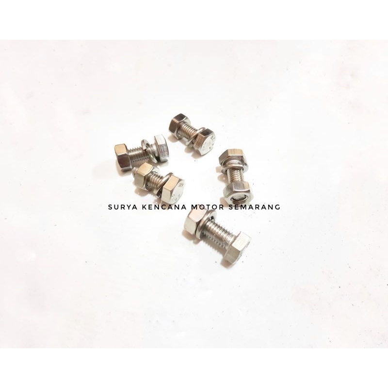 Baut mur ring velg pelek pelk Vespa Super Sprint Bajaj Bagol PX Excel Spartan Stainless Steel Stenle