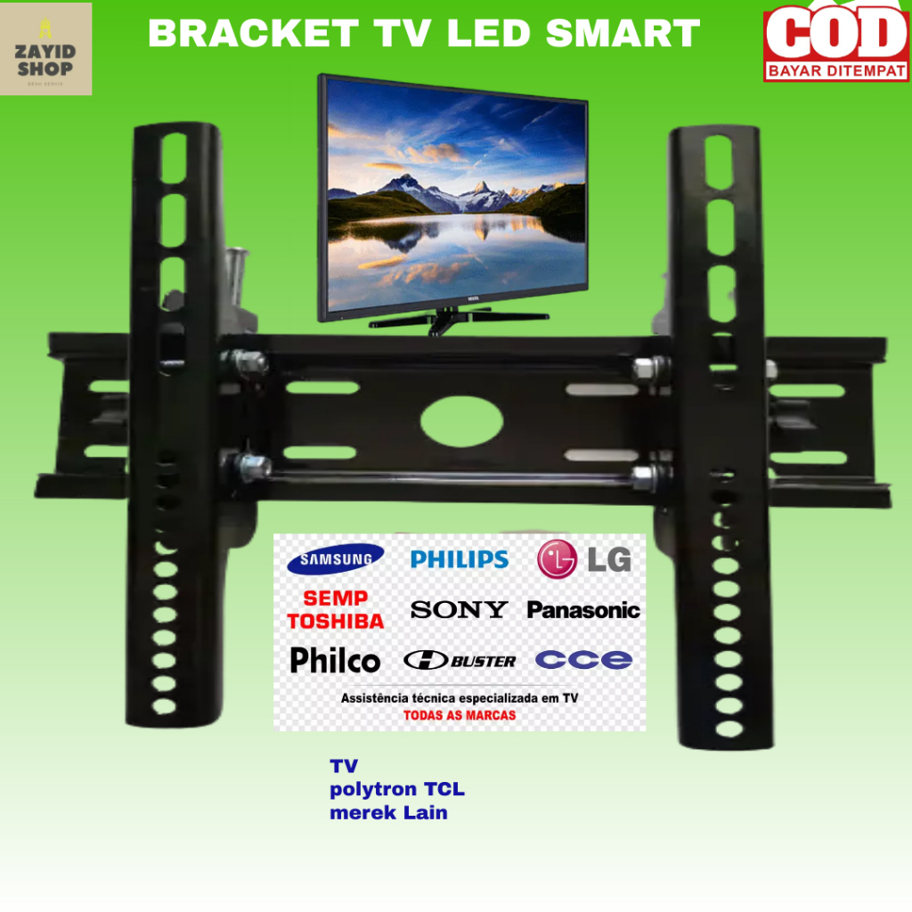 Bracket Braket Tv Breket Tv 42 inchi sampai 60 Inch Led  Nunduk Dangak SAMSUNG Merk Akari Aqua Chang