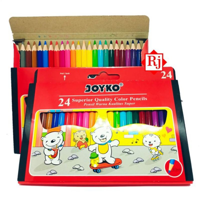 

pensil warna warni pendek 24pcs JOYKO