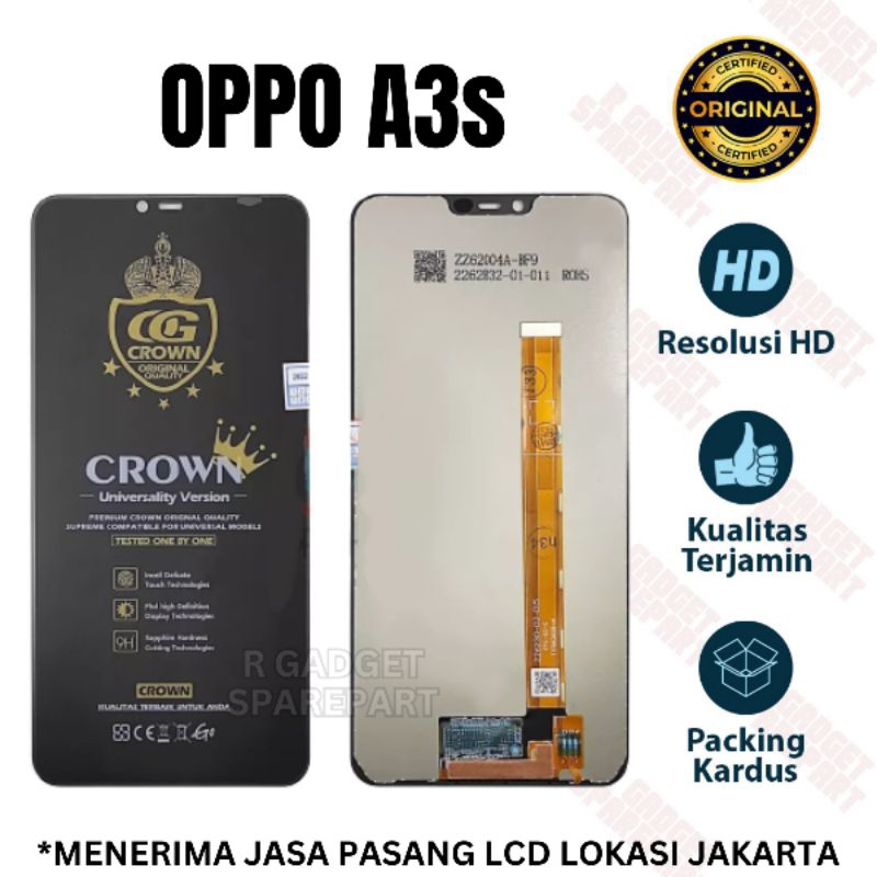 LCD TOUCHSCREEN OPPO A3S CROWN QUALITY ORIGINAL MEETOO LCD FULLSET
