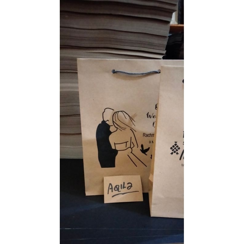 

Paper bag sablon tas kertas coklat 20x10x25