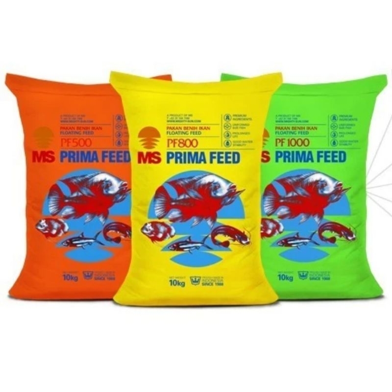 1Karung Prima Feed (PF100, PF500, PF800,PF1000) Pakan Pelet Benih Ikan