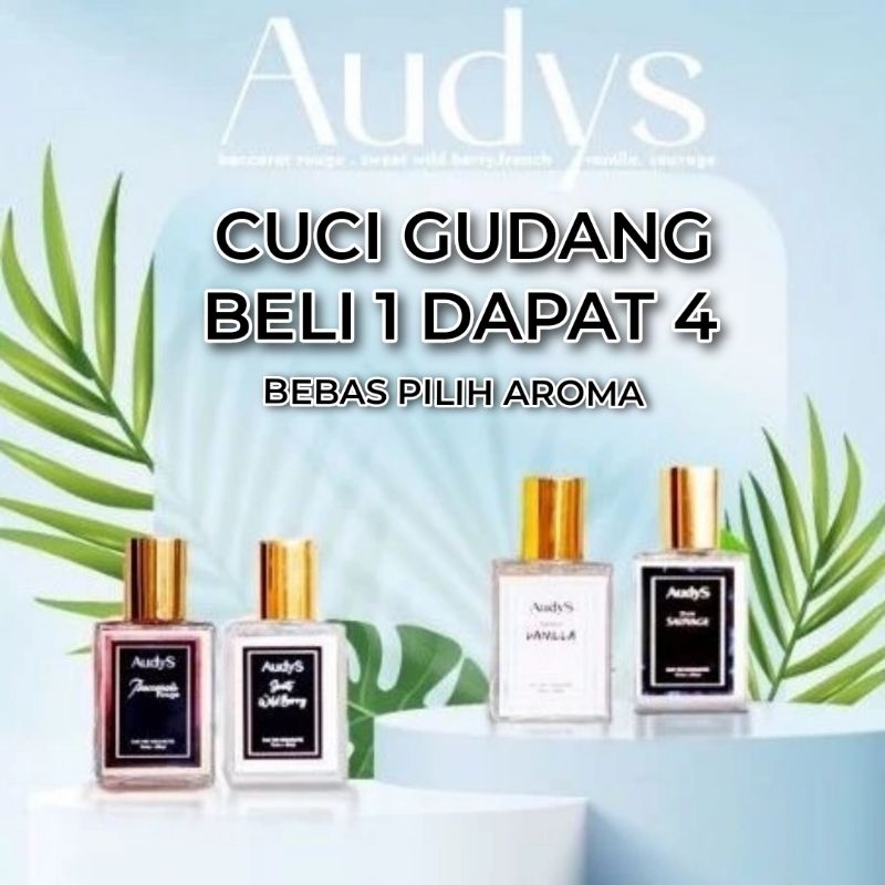 BELI 1 DAPAT 4 - PARFUM ORIGINAL AUDYS PREMIUM BOX BACCARAT SAUVEGE VANILLA WILD BERRY PARFUM WANITA DAN PRIA