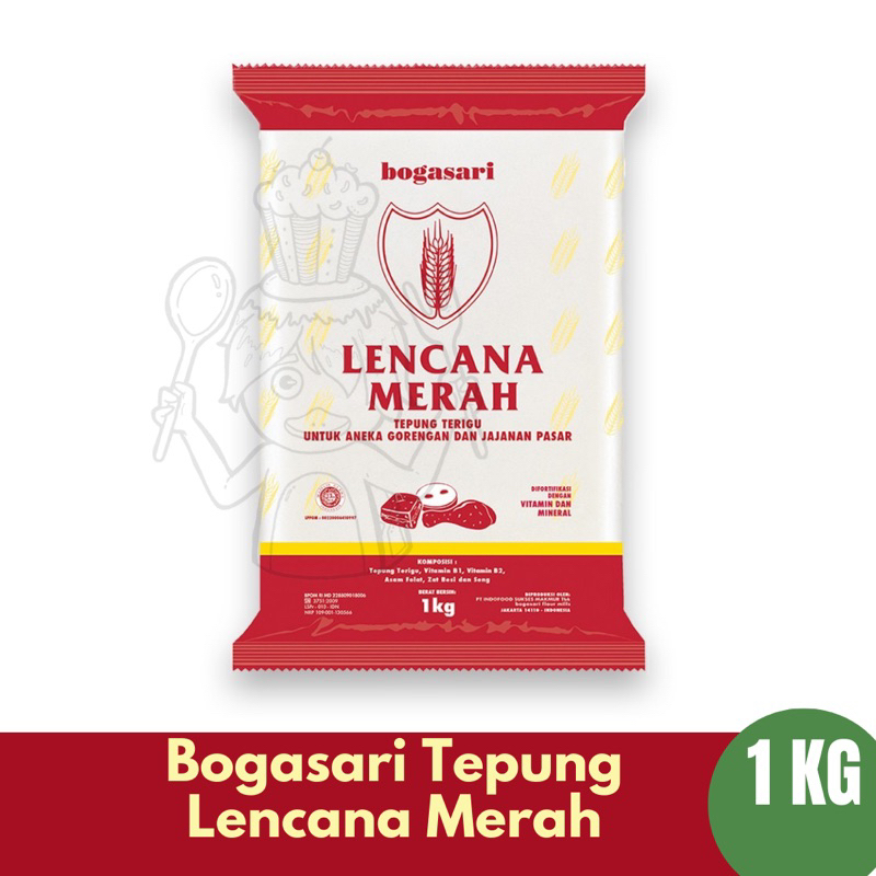 

Bogasari Tepung Terigu Lencana Merah 1 Kg untuk Jajanan Pasar