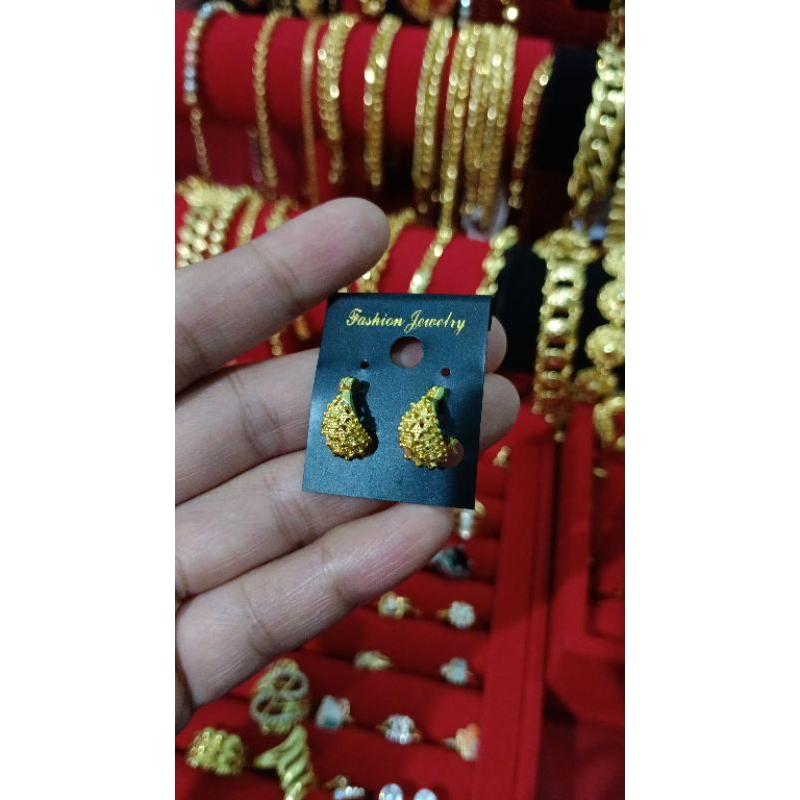 Anting lapis emas import 24k