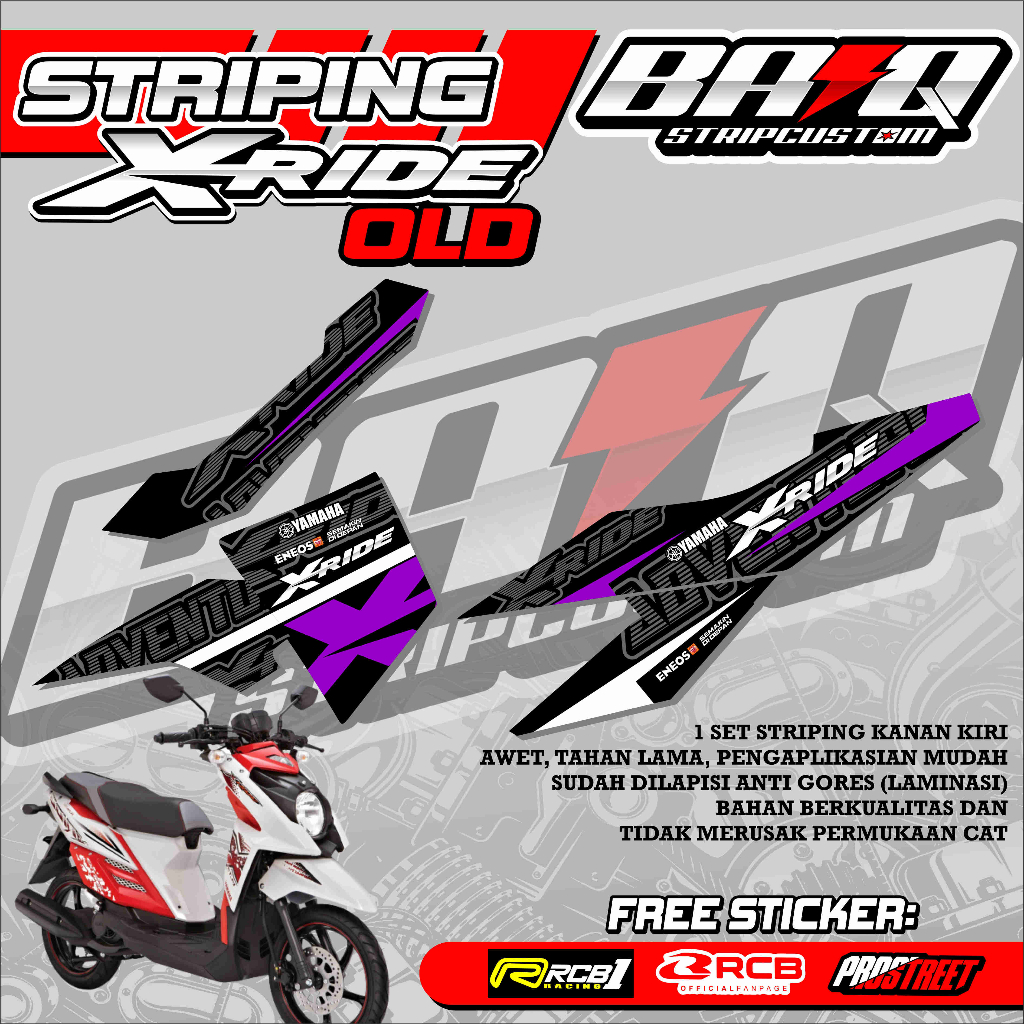 STICKER STRIPING X-RIDE OLD - STRIPING X-RIDE OLD PREMIUM ABSTRAK 01
