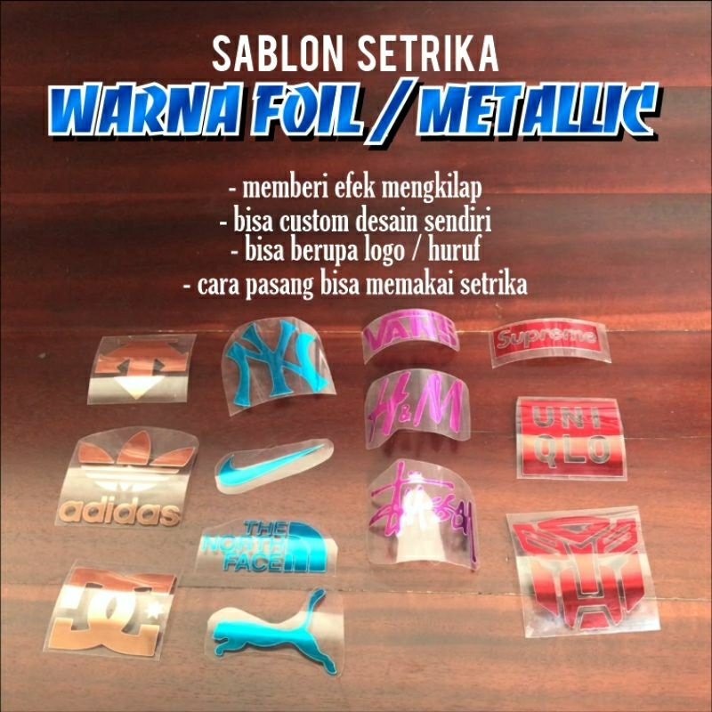 sablon setrika sablon custom stiker sablon satuan sablon foil mengkilap