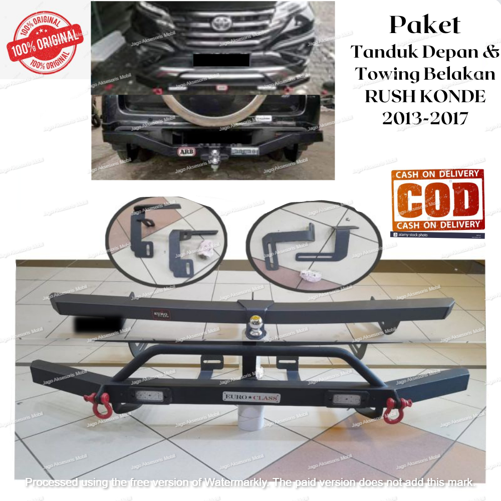 PAKET LENGKAP TANDUK DEPAN + TOWING BELAKANG BESI ARB RUSH KONDE 2013-2017