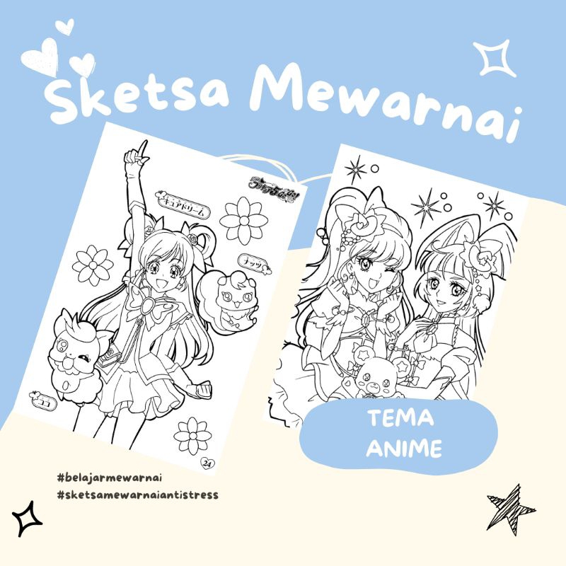 

Tema ANIME/ Kertas Sketsa Mewarnai / isi 25 lembar/art paper