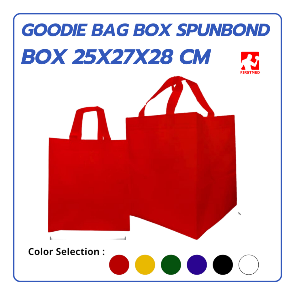 

Goodie bag spunbond 25x27x28 cm tas kain kotak kue kantong belanja tas souvenir ultah tote bag polos warna