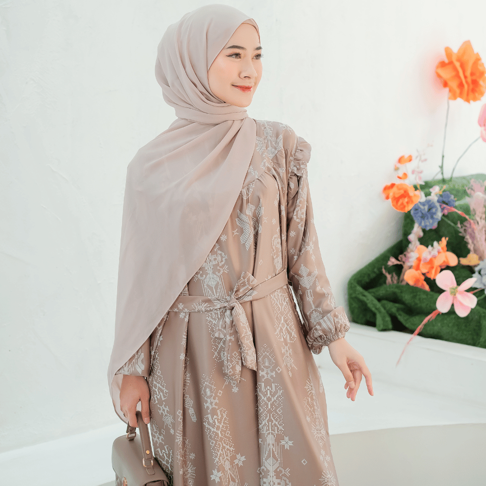 Gamis Dress Terbaru 2023 Busui Size S - 3XL Jumbo Printing SHIRINZEIN Thalia-4