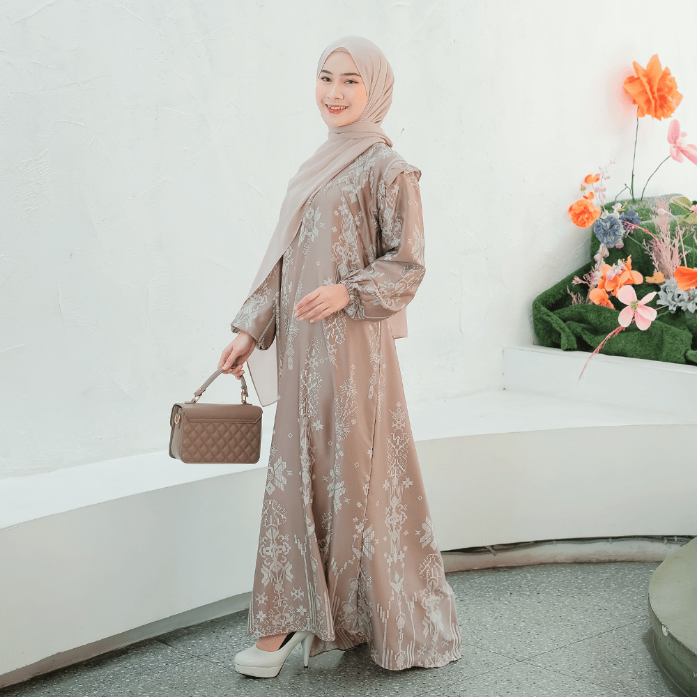 Gamis Dress Terbaru 2023 Busui Size S - 3XL Jumbo Printing SHIRINZEIN Thalia-3