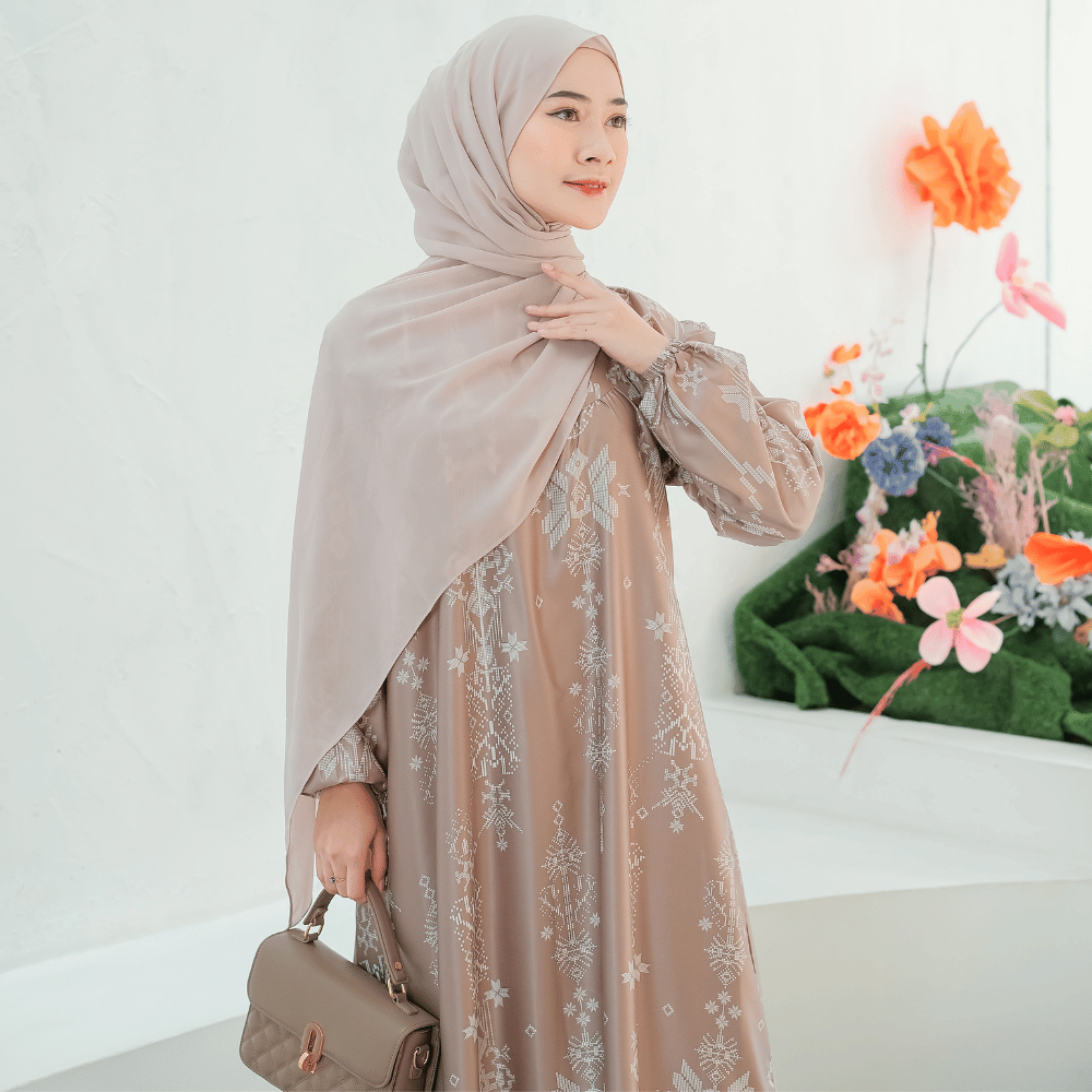 Gamis Dress Terbaru 2023 Busui Size S - 3XL Jumbo Printing SHIRINZEIN Thalia-5