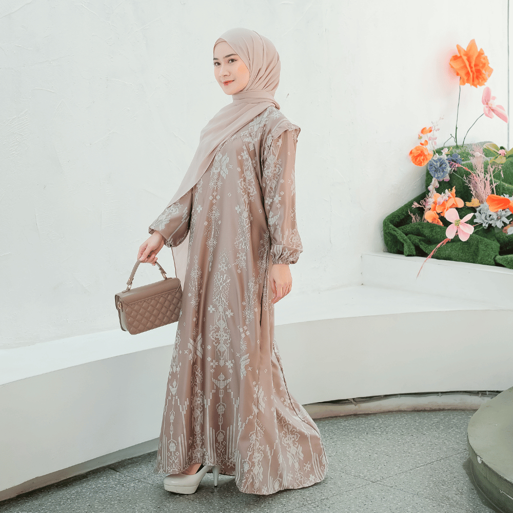 Gamis Dress Terbaru 2023 Busui Size S - 3XL Jumbo Printing SHIRINZEIN Thalia-2